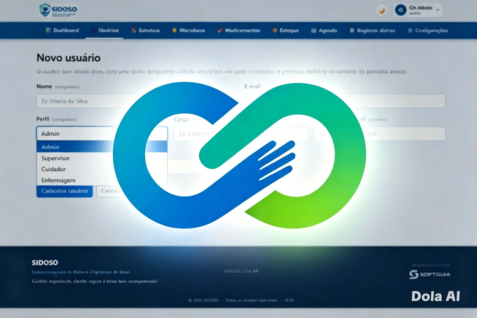 Interface de passagem de plantão do SIDOSO
